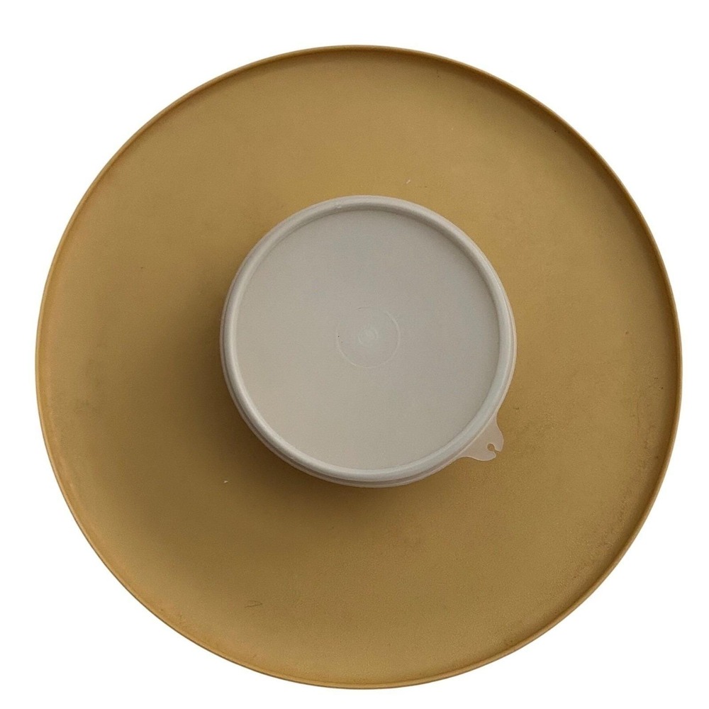 Vintage Tupperware Chip and Dip Serving Set Harvest Gold Platter Bowl Lid 1970s